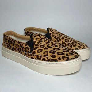 Soludos Bondi leopard print slip on sneakers sz 8.5